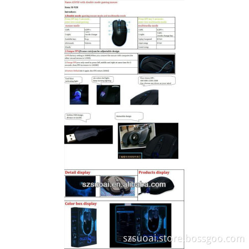 usb computer gaming mouse model